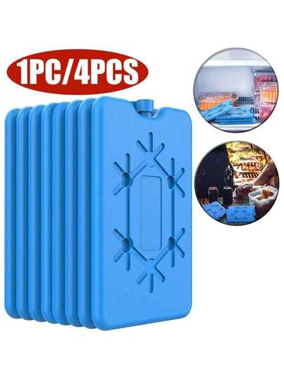 1 pieza/4 piezas Paquetes de hielo para lonchera o cajas de almuerzo, paquetes de congelador reutilizables ultra delgados, paquetes de enfriamiento de larga duración para neveras de camping