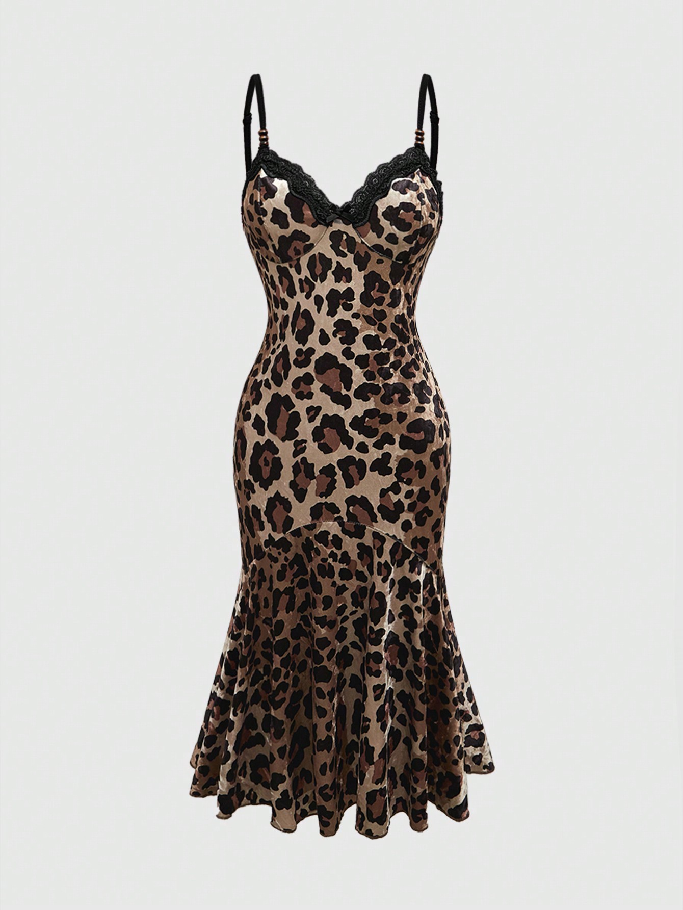 ◆BADBLOOD◆ AQUA Mystic String Mini Dress Black Leopard w-d Aphrodite Leopard Print Asymmetric Ruched Side Mini Dress
