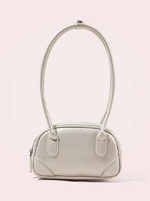 SHEIN MOD 银色时尚百搭单肩包 - 米色 - 查看 2