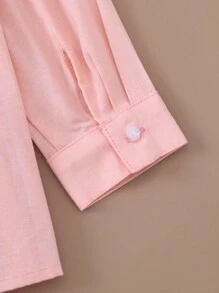 PrepCrw 年轻男孩休闲学院风土拨鼠刺绣编织修身领长袖纽扣衬衫，粉色和白色 - 粉色 - 查看 7