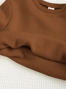 Cozy Pixies 3 件套男婴圆领长袖套头连帽衫、厚背心和休闲长裤套装 - 黑色 - 查看 10