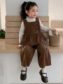 DAZY 2pcs Young Girl Girls Autumn Clothes Set - Brown - View 9