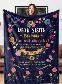 1pc Sister Gifts Blanket, Sister Gifts From Sister, Sister Birthday Gifts, Gifts For Sister, Valentine's Day Gifts For Sister, To My Sister Gifts Throw Blanket