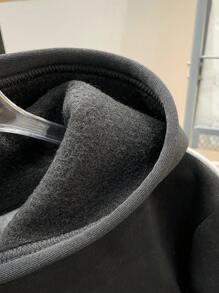 SHEIN Tween Boy Casual Letter Print Color Blocking Sweatshirt, In Fall/Winter - Grey - View 5