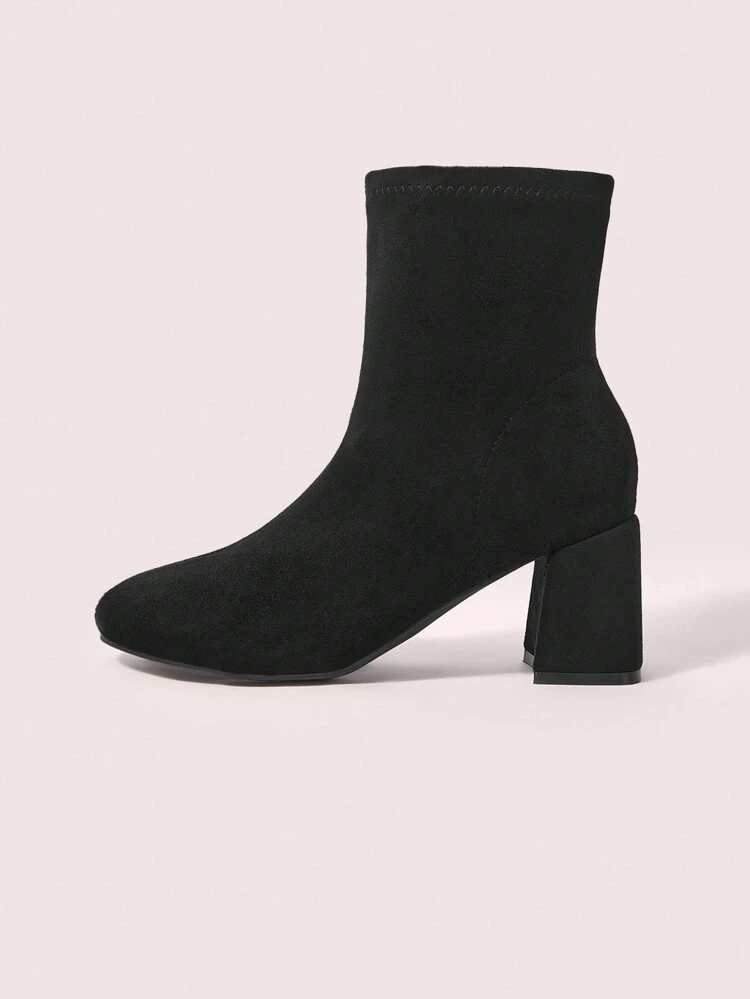 CUCCOO DOLLMOD Black Chunky Heeled Ankle Boots For Women New Year Holiday