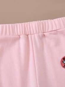 PrepCrw Young Girls Casual School Style Pink Side Pockets Knit Elastic Waist Sweatpants, Autumn/Winter