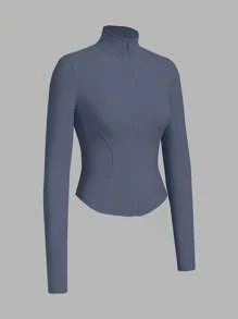 SHEIN EZwear Lekka kurtka damska Hazy Blue Knitted zapewniająca ochronę przed słońcem