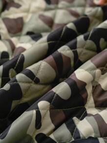 Women's Camouflage Winter Lined Zip-Front Sport Padded Coat - Black - View 6