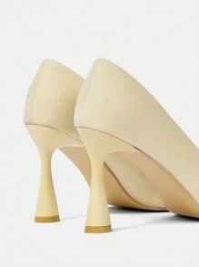 CUCCOO HITCHD Women's Fashion Elegant Gold Toe Rhinestone Bow Pointy Toe Stiletto High Heels, Suitable For Wedding, Bridesmaid, Banquet, Date, Party, Christmas, New Year, Valentine's Day, Comfortable Shoes Valentines