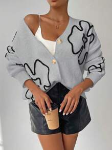 Chiquease Women's Casual Cardigan, Minimalist & Fashionable For Daily Wear - Light Grey - View 1