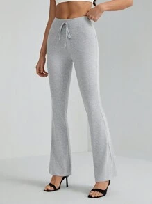 SHEIN Tall 复古风格灰色系腰喇叭腿运动裤