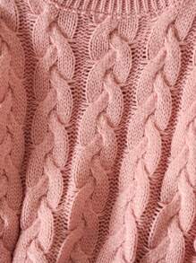 SHEIN Baby Girl High Neck Thick Sweater, Suitable For Autumn & Winter As Baby Girl Knitwear To Keep Warm - Dusty Pink - View 5