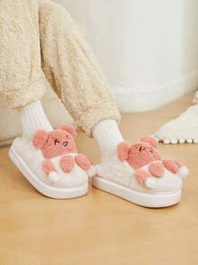 CUCCOO Quty Women's Cute Animal Home Slippers With Plush Upper And Thick Sole, Warm Indoor Wear For Autumn/Winter