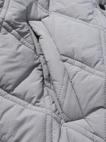 Gym Rark Abrigo casual acolchado con frente de botones y unicolor, estilo deportivo minimalista para hombres - Gris - Ver 4
