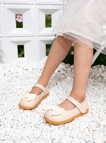 1 Pair New Comfortable Flat Outdoor Shoes For Toddler Babies, Cute Infant Anti-Slip Prewalker Shoes, Fashionable Baby Girls Warm Outdoor Flat Shoes - Apricot - View 4