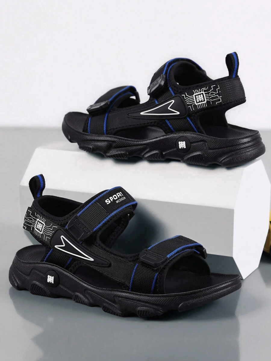 1 Pair Kids Summer Open-Toe Athletic Sandals, Boys Beach Sandals