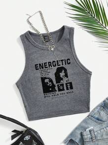 NOVA GLOW Tween Girl Tween Girls' Sleeveless Knit Casual Sports Tank Top - Grey - View 2