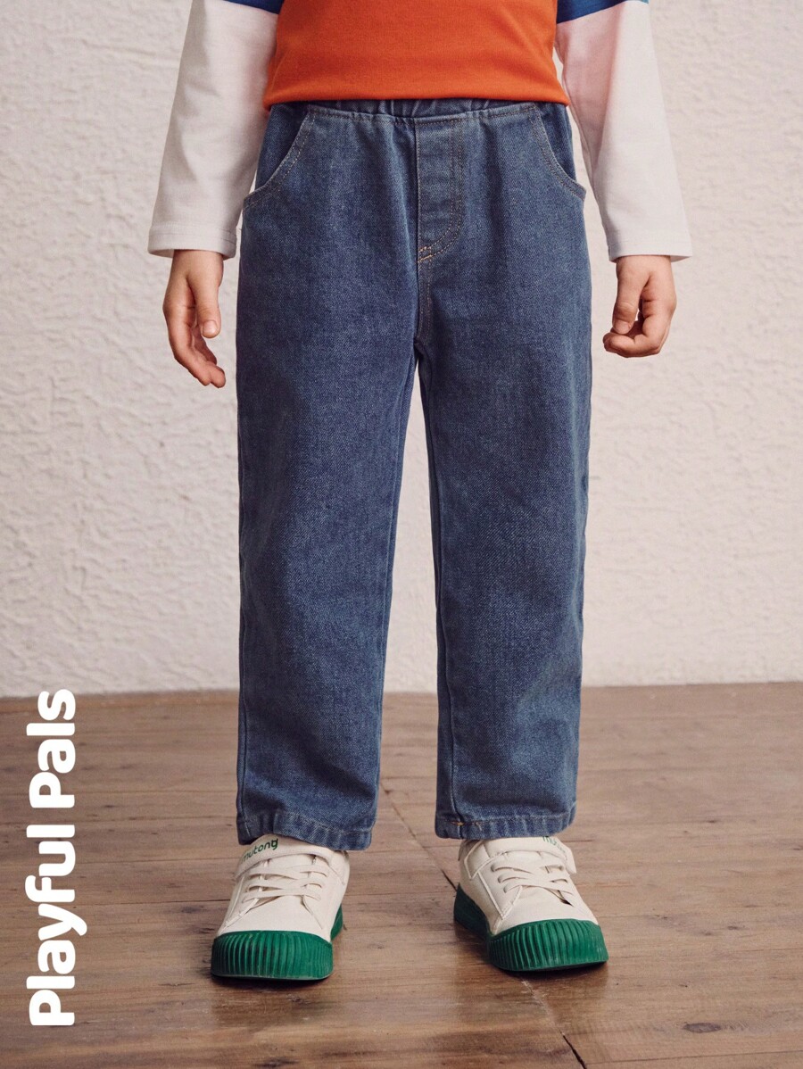Playful Pals 1 Pc Young Boys Jeans Straight Cut Basic Casual Cute/Vintage/Casual/Outing Fall