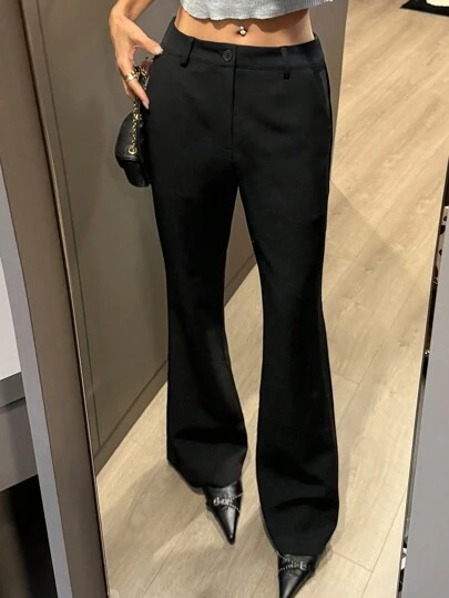 DAZY 女式纯色喇叭正装长裤，春夏