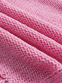 INAWLY Suéter de cuello redondo de unicolor talla grande, informal para otoño/invierno, jersey de punto de temporada