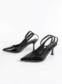 CUCCOO BIZCHIC Women's Pointy Toe Stiletto High Heels, Elegant Commute Versatile Lady Pumps, For Formal, Night Out, Genteel Aesthetic Style - Black - View 6