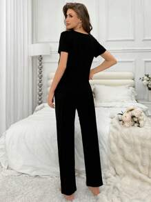 CoupledUp Woman's 140g Milk Silk Digital Print Pajama Set