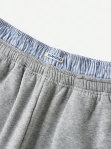 Muchica Women Double Waistband Design Drawstring Baggy Joggers Sweatpants - Grey - View 5