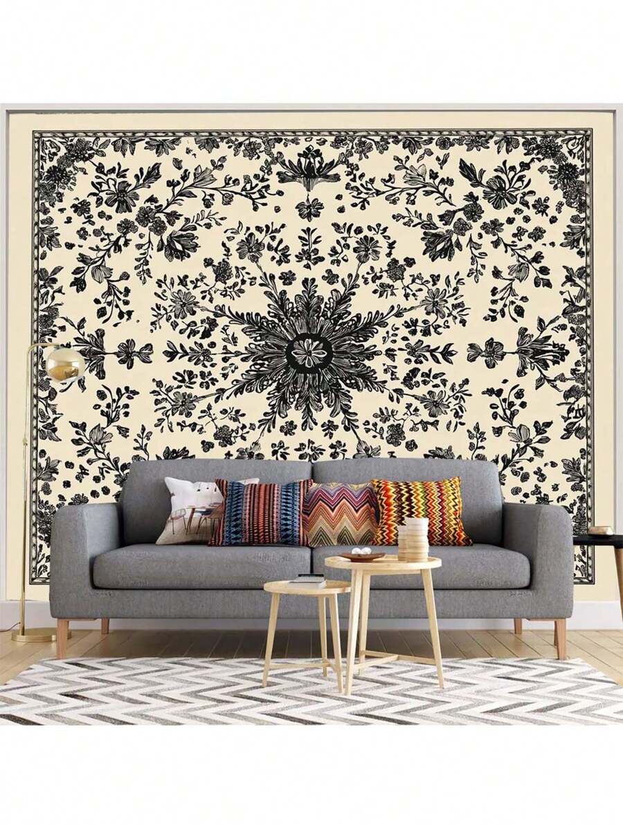 1 件波西米亚风格装饰印花壁挂挂毯、居家房间装饰、家居装饰