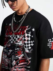 Manfinity VCAY Men's Loose Knit Short Sleeve Crew Neck T-Shirt, Suitable For Summer