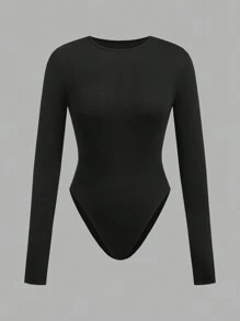 SHEIN Leap Crew Tween 女童多件装合身休闲简约舒适百搭圆领长袖豹纹连体裤 - 彩色 - 查看 8