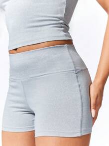 SUMWON WOMEN 女士短款上衣和短裤套装罗纹针织高腰夏季运动休闲家居服套装