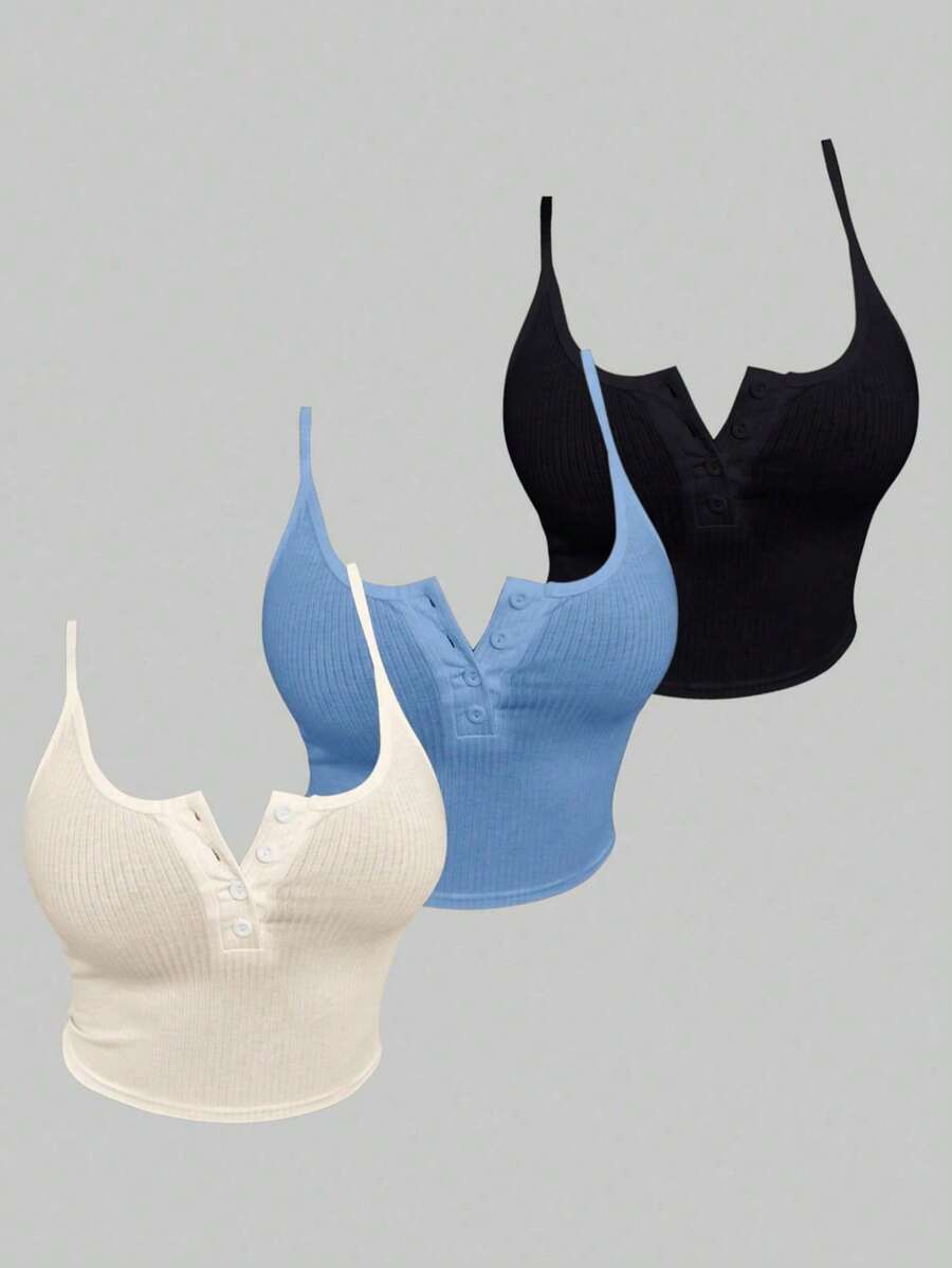 VaVaBold 休闲百搭前扣吊带背心套装，多色 - 彩色 - 查看 1