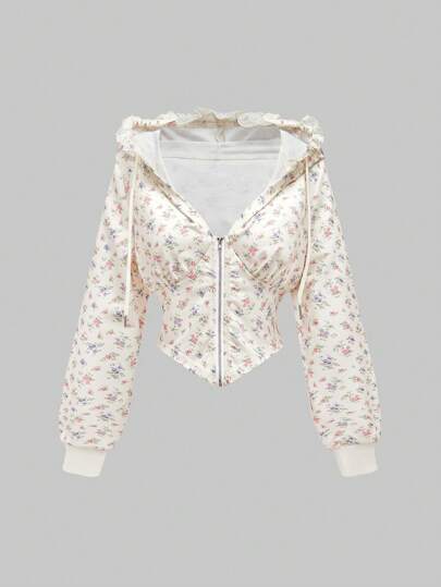 Kawaii Sweat-shirt à capuche avec garniture en dentelle et nœud papillon de style Himekaji Cottagecore pour femmes