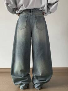 DAZY Jeans larghi da donna di moda in stile vintage lavati, jeans ampi