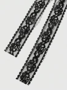 ROMWE Kawaii 1 chiếc Y2K Retro Gothic Phong cách ren lưới nơ pha lê thánh giá tự làm móc khóa, Thích hợp cho nhân viên văn phòng, sinh viên, trang phục hàng ngày, quà tặng lễ hội, Halloween - màu đen - Xem 5