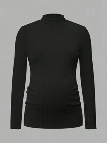 SHEIN Women Maternity Ribbed Slim Fit Essential Base Layer, Base Layer Top - Multicolor - View 8