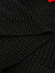 Calvaya Plus Size Pullover Crew Neck Long Sleeve Knit Sweater, Casual And Fashionable For Everyday Wear, For Winter Knit Pullover Fall - Black - View 8