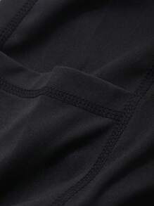 DAZY Women's Side Pocket Sports Base Layer Shorts, Cycling Shorts - Black - View 8