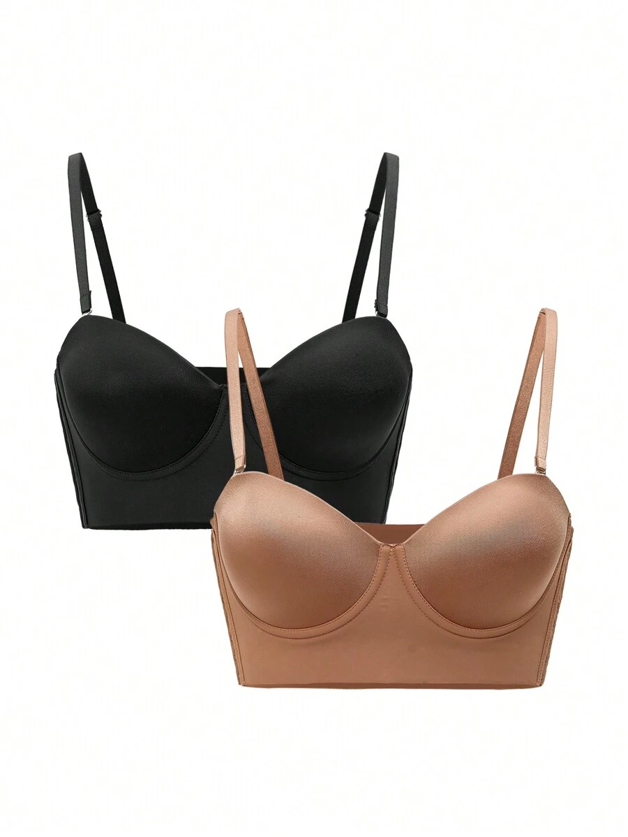 Ocili Leisure Women's Underwear Bra, Non-Removable 1/2 Cup With Underwire - Multicolor - View 1