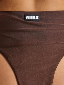 AiiRZ Bikini Set With Gold Trim Summer - Coffee Brown - View 6