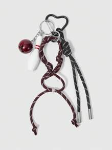 ROMWE Kawaii 1pc Cute Street Style Pink Tennis Racket Pendant Charm - Multicolor - View 2