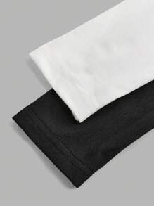 Dziewczyny Tween Slim Fit Casual Proste Wygodne Kołnierzyk Lejkowy Długi Rękaw Uniwersalne Miękkie Wielopak T-shirtów