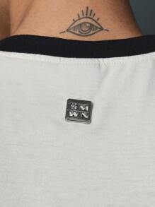 SUMWON Sao Paulo Oversized Raglan T Shirt Baseball Style Streetwear Crop Top Urban Fashion Skater Casual Wide Cut Cotton Jersey - Multicolor - View 6