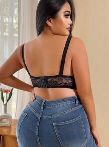 1 chiếc áo lót ren nâng ngực gợi cảm cỡ lớn cho nữ - màu đen - Xem 2
