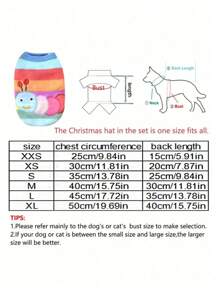 1pc Cartoon Caterpillar Embroidered Pet Tank
