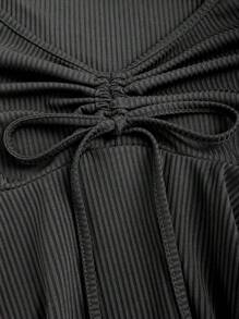 Sweetra Camiseta de manga larga con cordón vintage y adorable para mujer en otoño