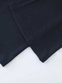 SHEIN LUNE Women's Elastic Waist Ribbed Flare Leg Pants - Royal Blue - View 5