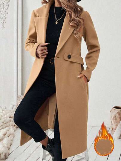 EMERY ROSE 女式纯色前扣长袖口袋休闲夹克