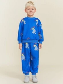 SHEIN Quần nỉ rút dây thời trang đơn giản, thích hợp cho bé trai mặc hàng ngày - Màu be - Xem 6