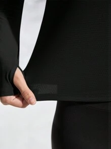 In My Nature 女士网眼撞色长袖运动瑜伽修身T恤，适合跑步、户外徒步等女装